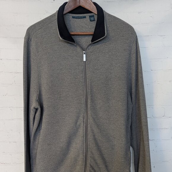 Grey Men's Perry Ellis Full zip sweater - Picture 1 of 3